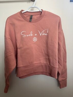 Next Level Apparel Rose Dust Crewneck Sweater with "Such a Vibe" Script